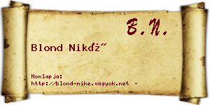 Blond Niké névjegykártya